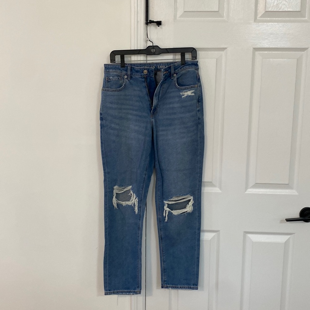American Eagle comfort stretch waist band high rise ripped jeans